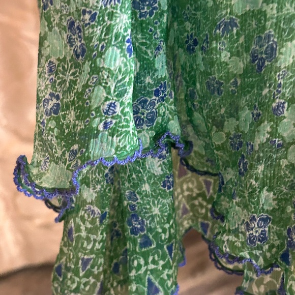 Poupette St. Barth Green and Blue Long Sleeve Dress - Picture 8 of 15